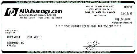 My Alladvantage Check